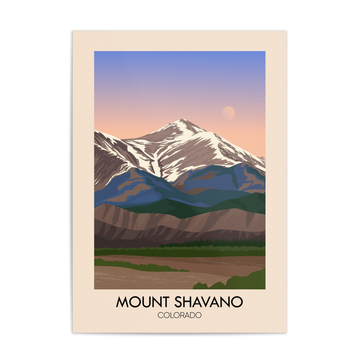 Mount Shavano Colorado USA Travel Poster