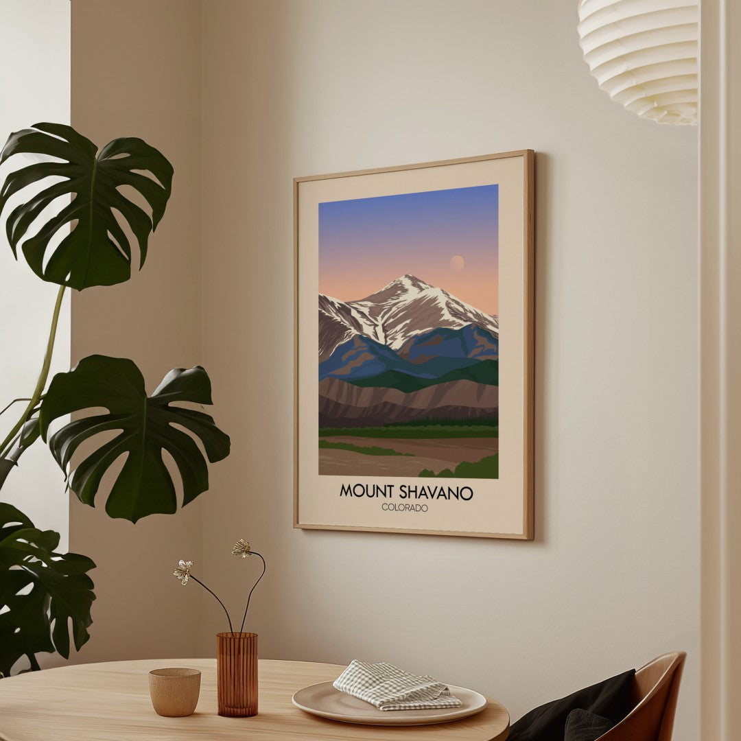 Mount Shavano Colorado USA Travel Poster