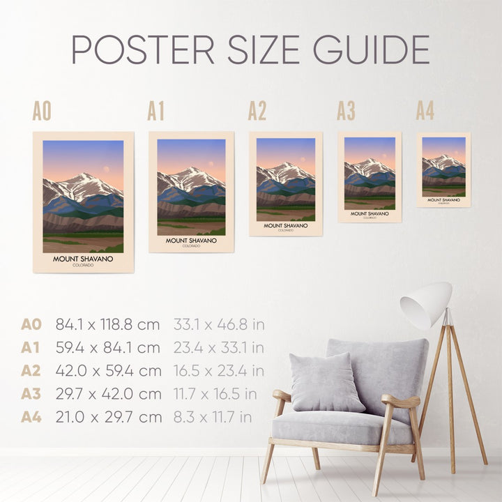 Mount Shavano Colorado USA Travel Poster