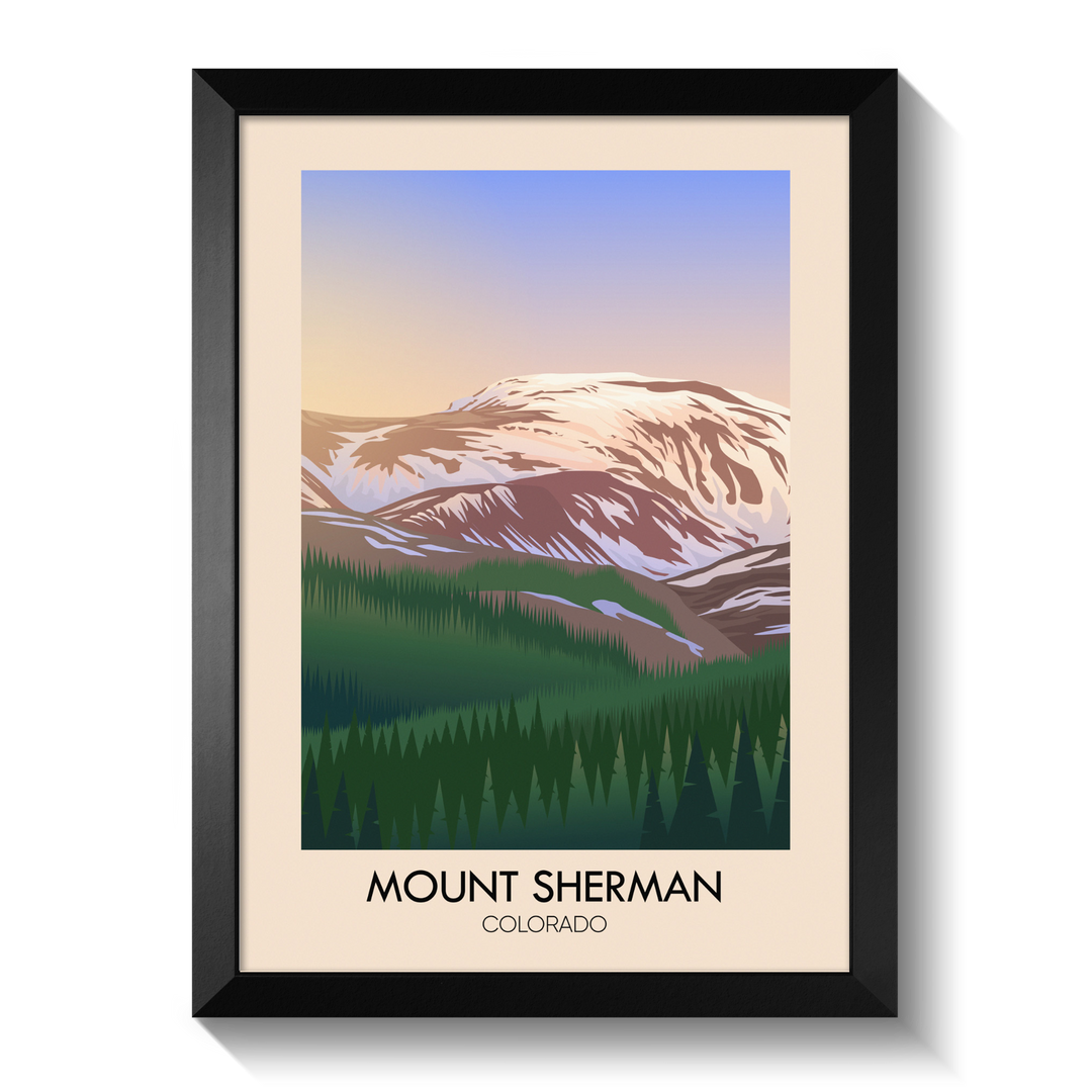 Mount Sherman Colorado USA Travel Poster