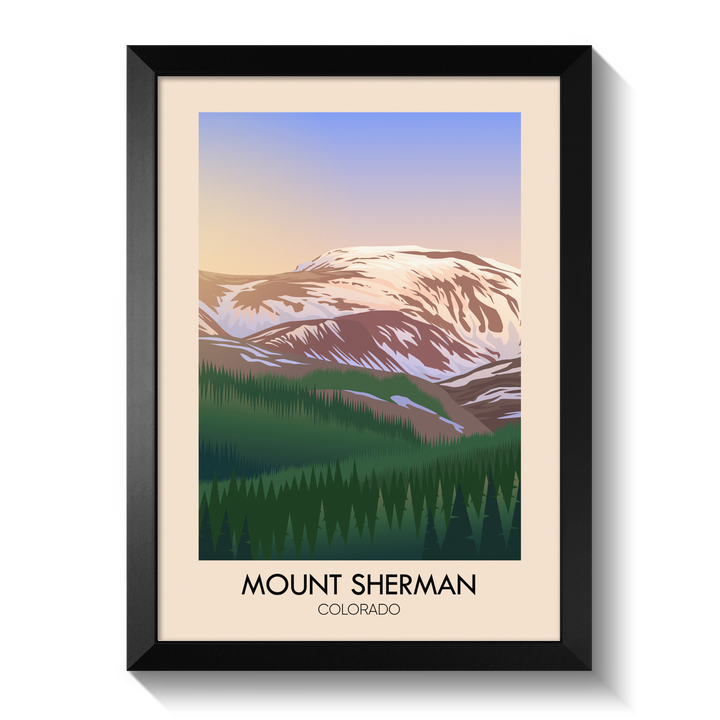 Mount Sherman Colorado USA Travel Poster