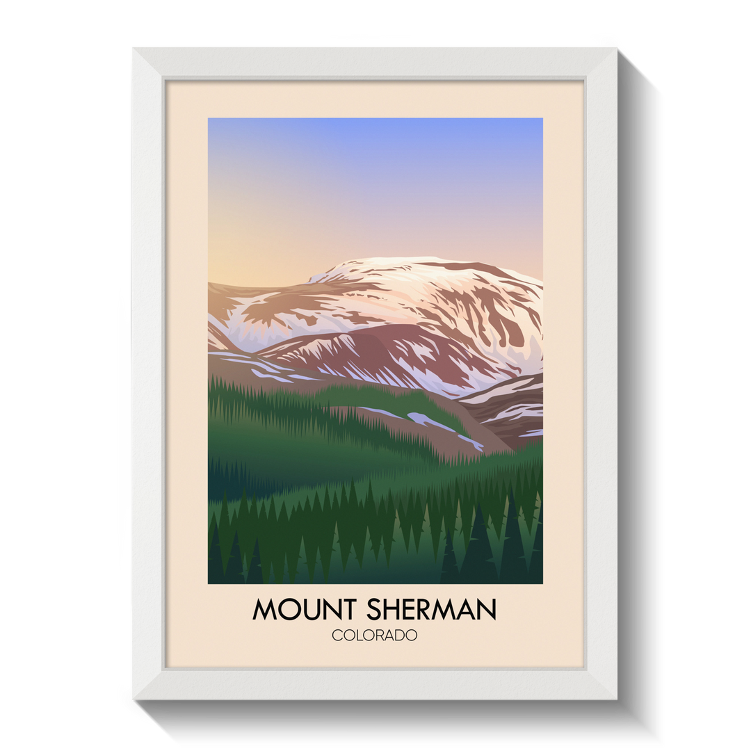 Mount Sherman Colorado USA Travel Poster