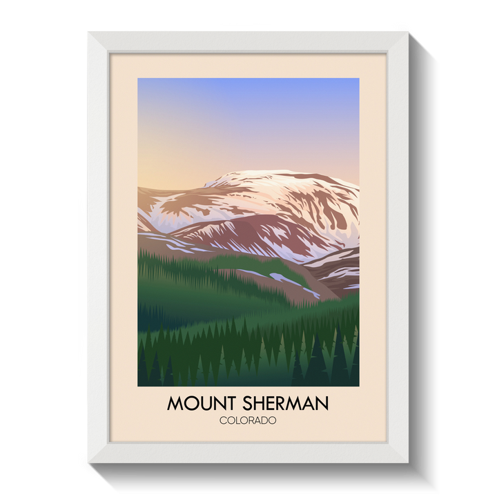 Mount Sherman Colorado USA Travel Poster