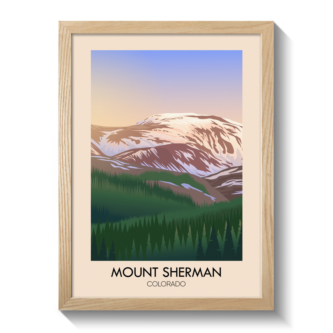 Mount Sherman Colorado USA Travel Poster