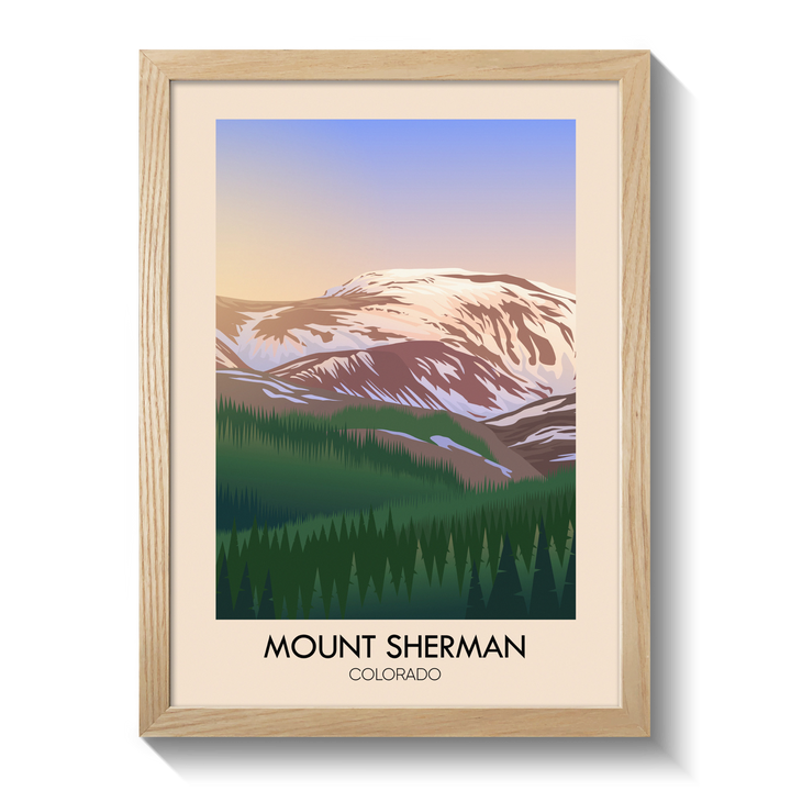 Mount Sherman Colorado USA Travel Poster