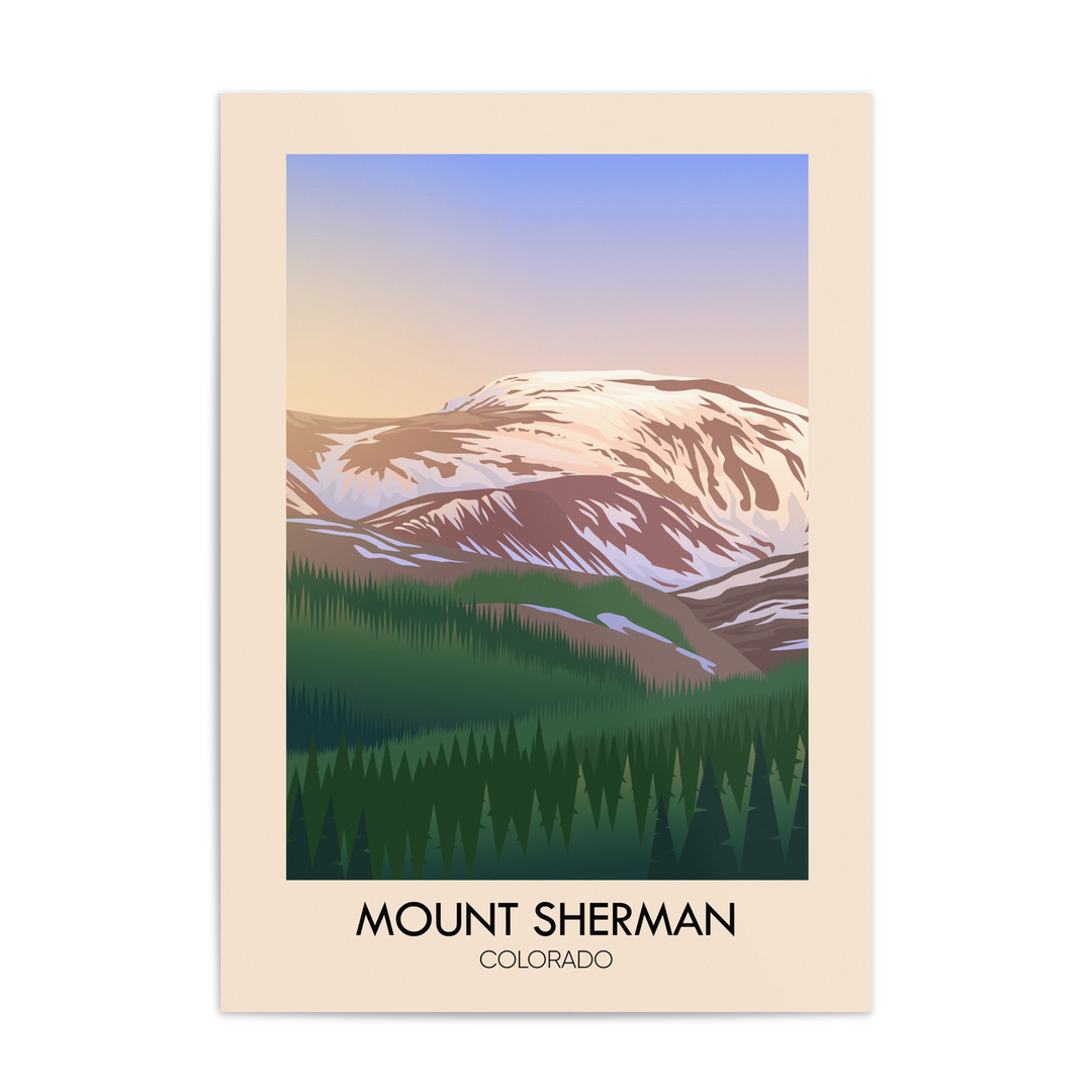 Mount Sherman Colorado USA Travel Poster