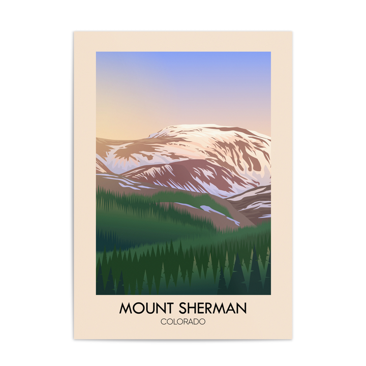 Mount Sherman Colorado USA Travel Poster