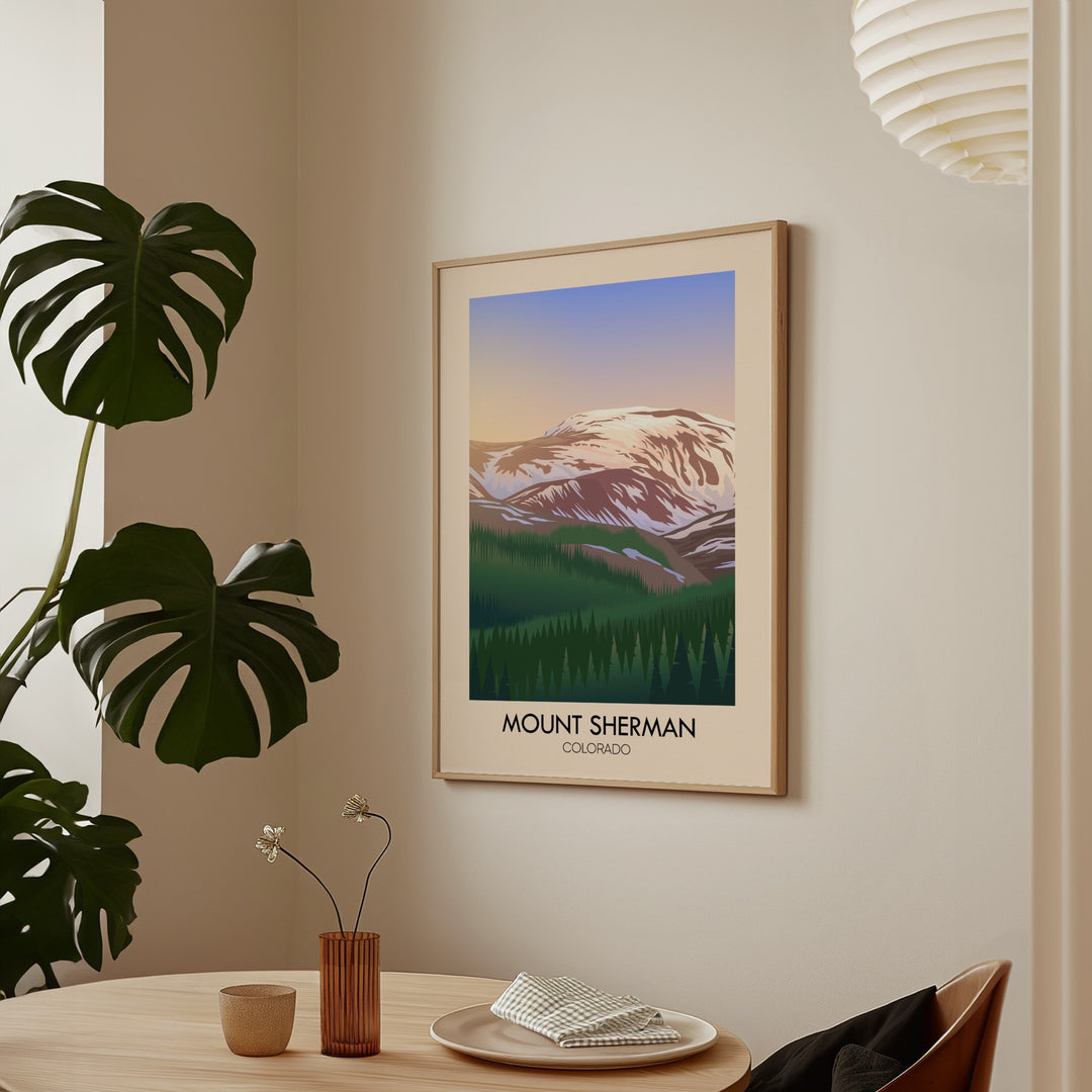Mount Sherman Colorado USA Travel Poster