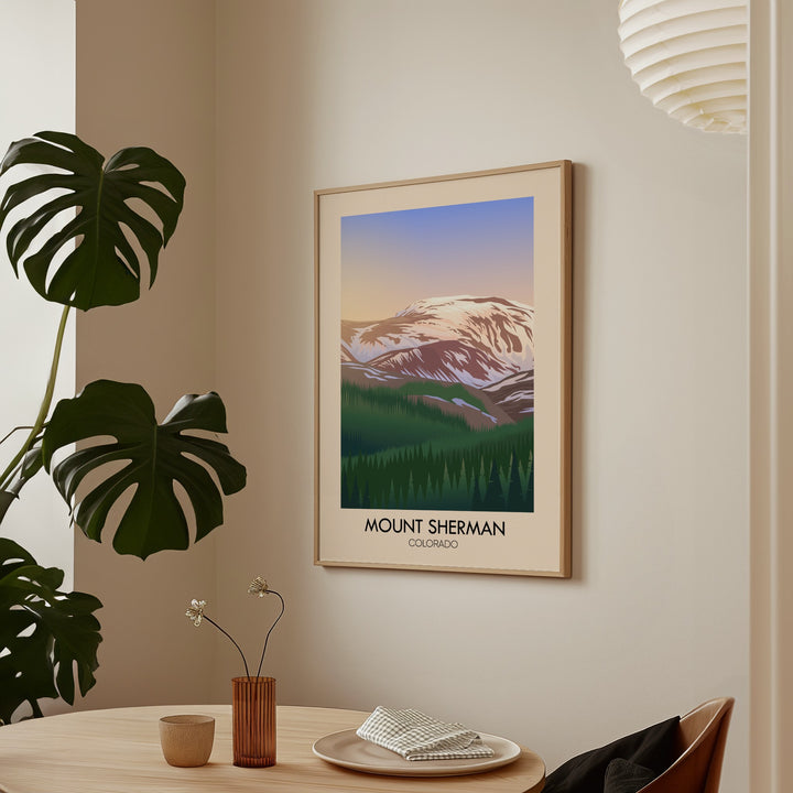 Mount Sherman Colorado USA Travel Poster