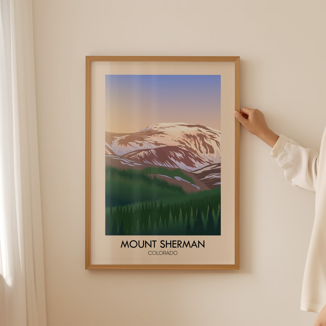 Mount Sherman Colorado USA Travel Poster