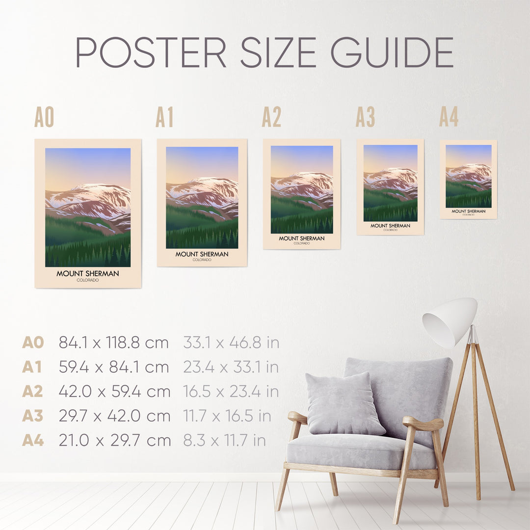 Mount Sherman Colorado USA Travel Poster