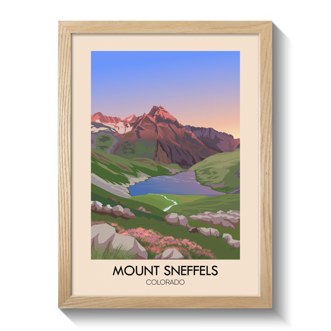 Mount Sneffels Colorado USA Travel Poster