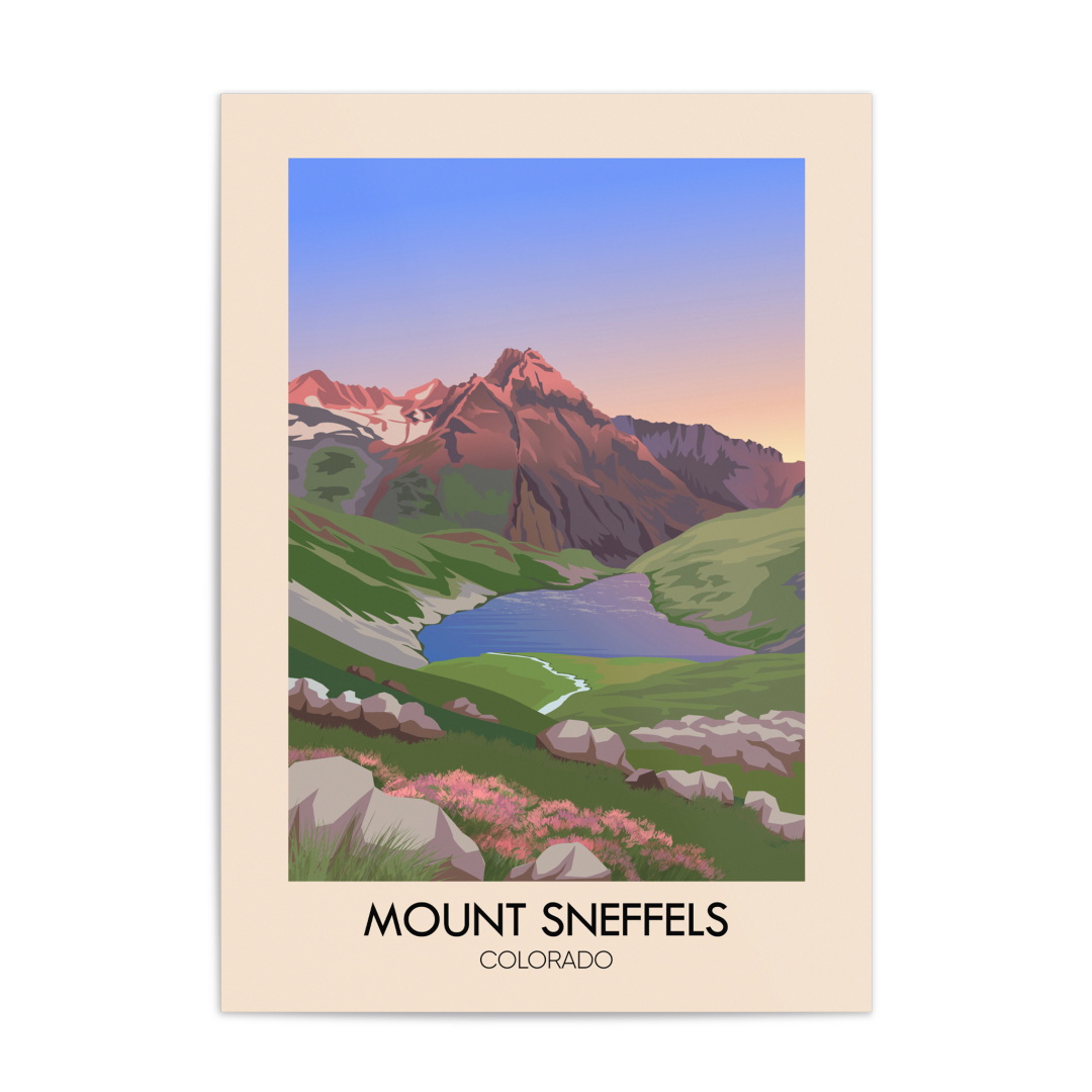 Mount Sneffels Colorado USA Travel Poster