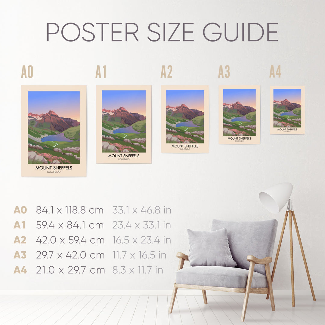 Mount Sneffels Colorado USA Travel Poster
