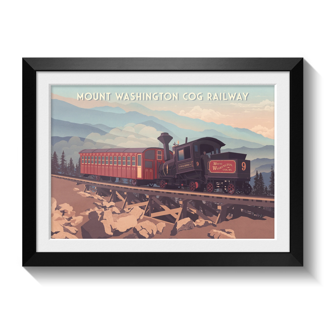 Mount Washington Cog Railway Travel Poster
