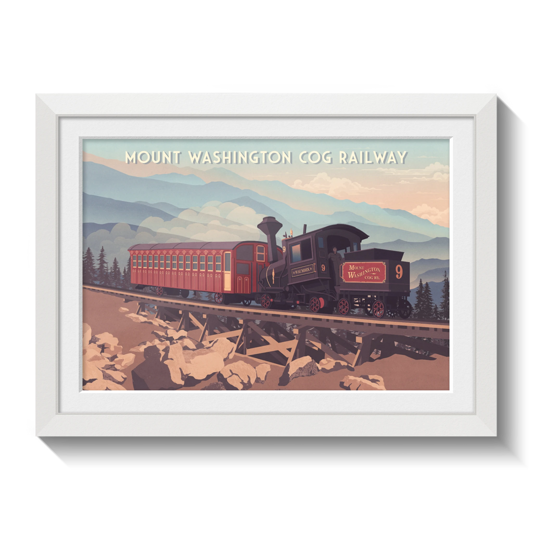 Mount Washington Cog Railway Travel Poster