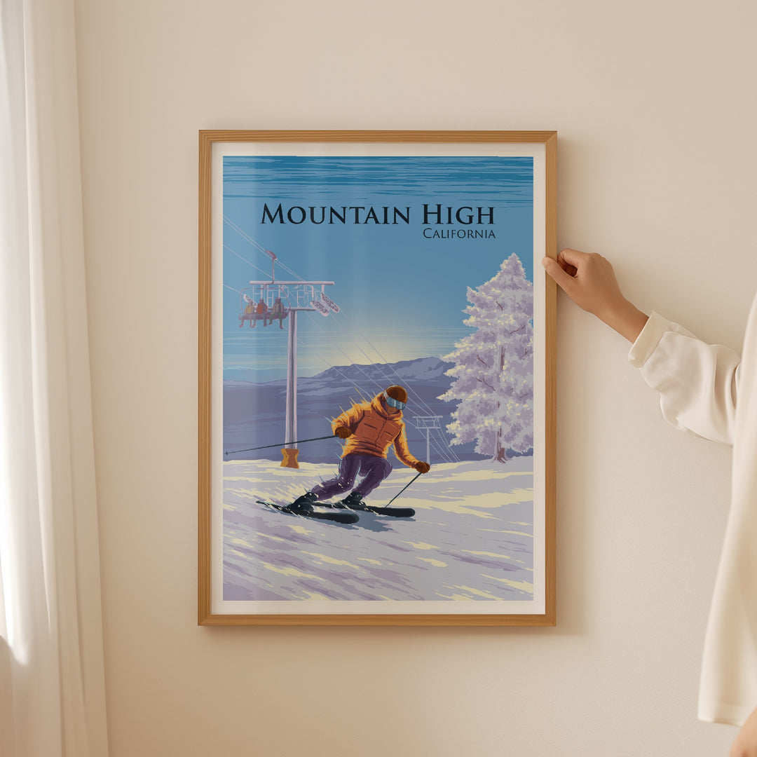 Mountain High California Ski Resort Travel Poster