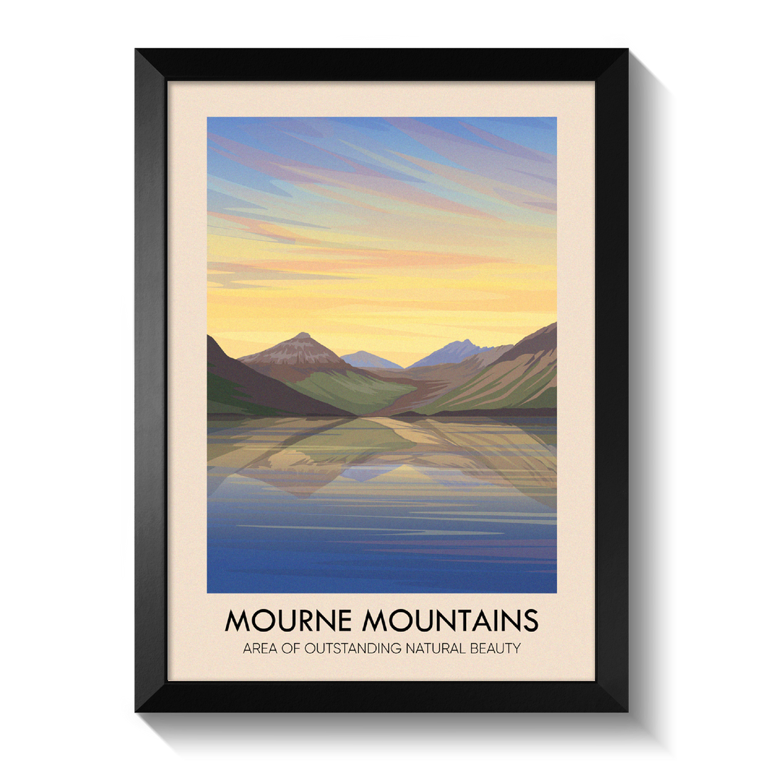 Mourne Mountains AONB Travel Poster
