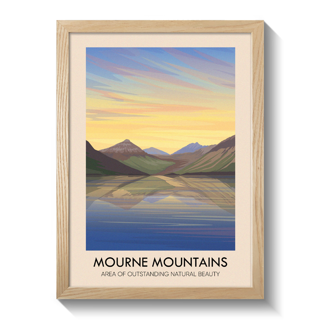 Mourne Mountains AONB Travel Poster