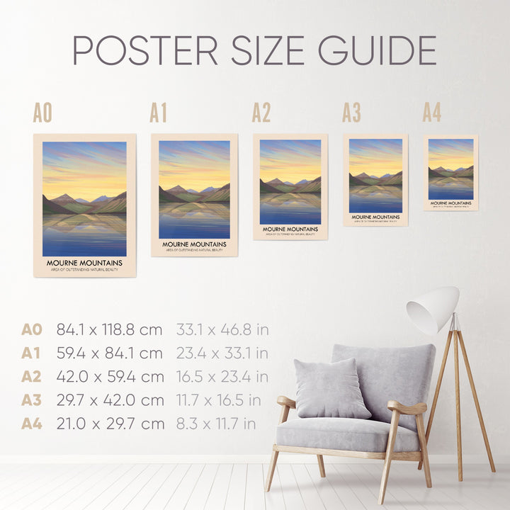 Mourne Mountains AONB Travel Poster