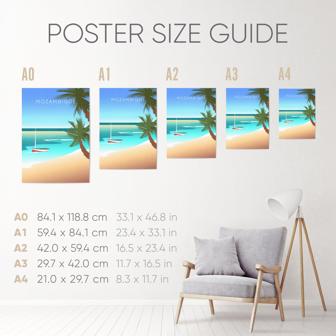 Mozambique Minimal Travel Poster