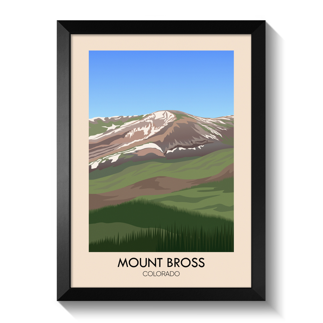 Mount Bross Colorado USA Travel Poster