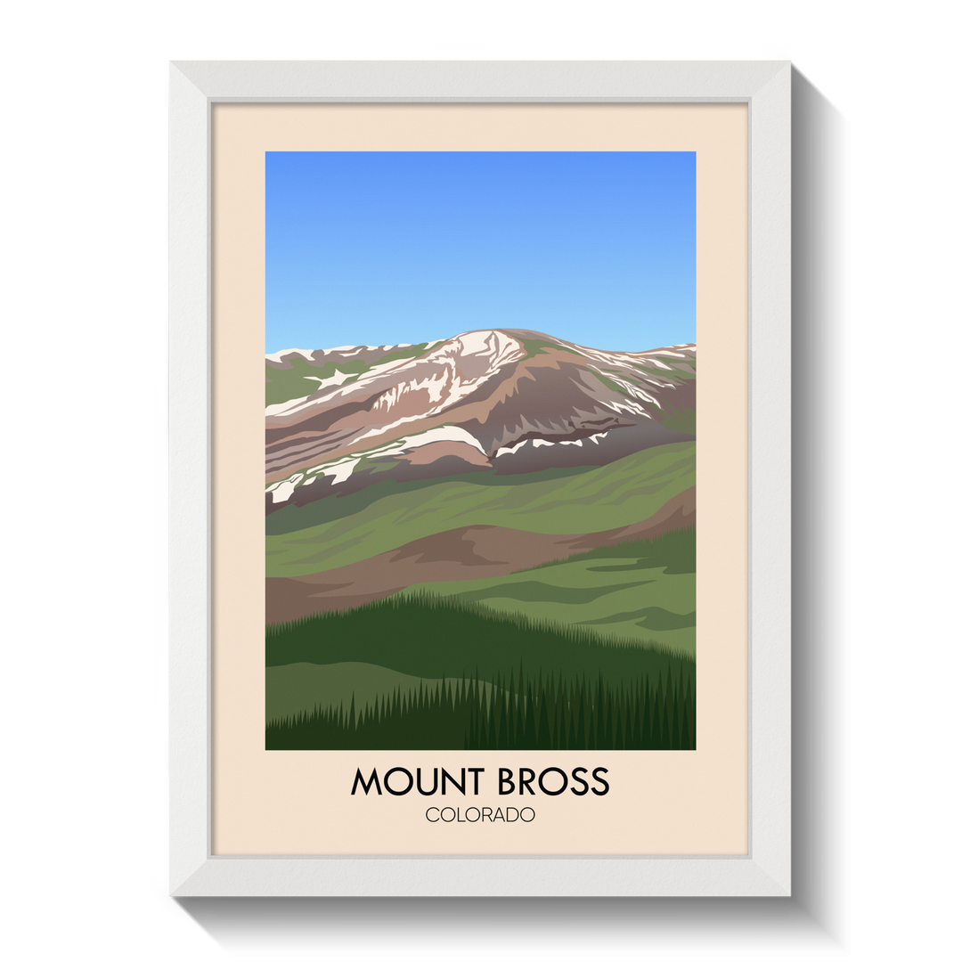 Mount Bross Colorado USA Travel Poster