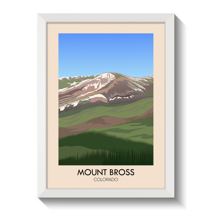 Mount Bross Colorado USA Travel Poster