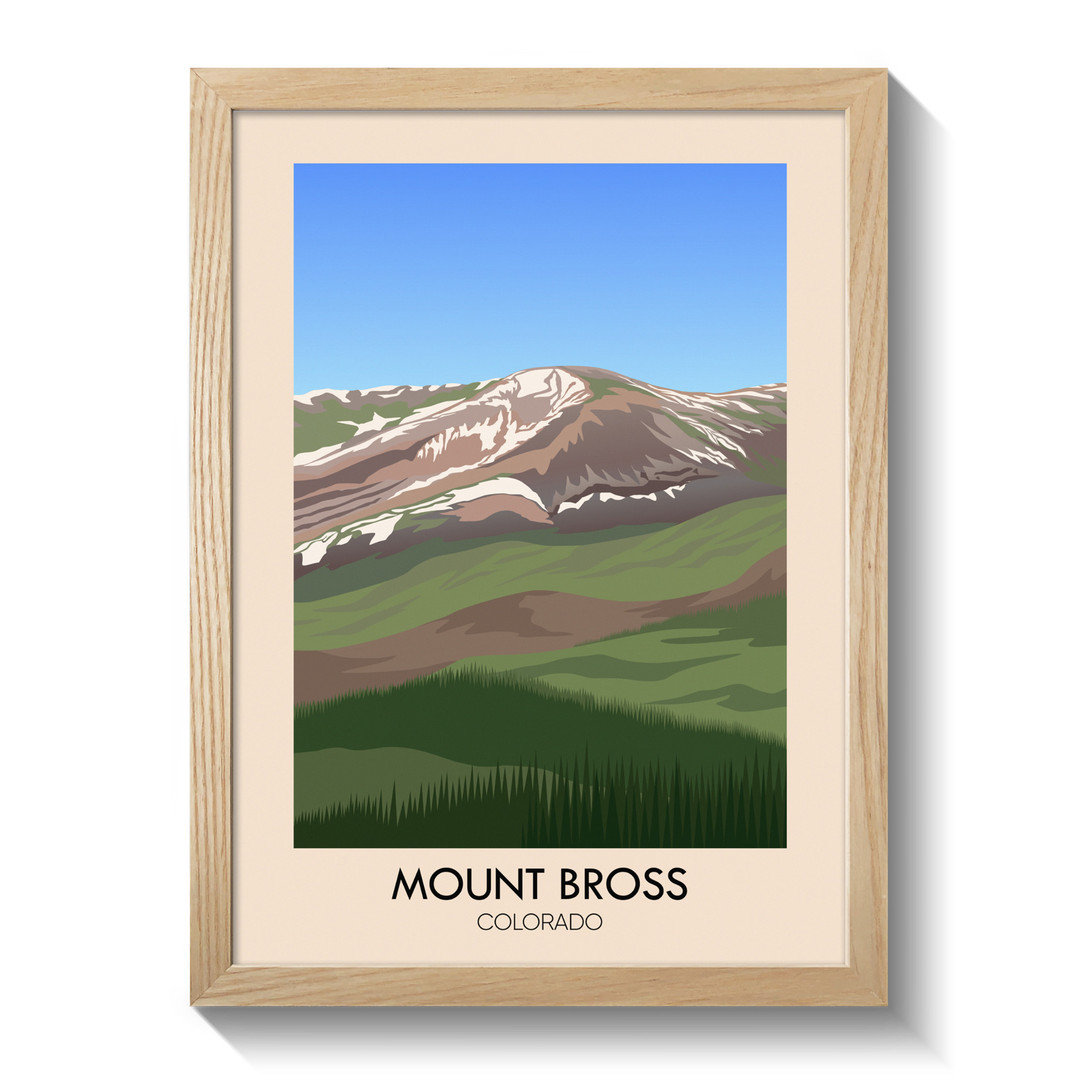 Mount Bross Colorado USA Travel Poster
