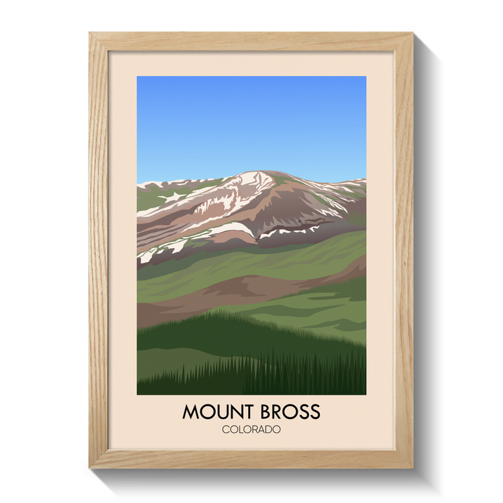 Mount Bross Colorado USA Travel Poster
