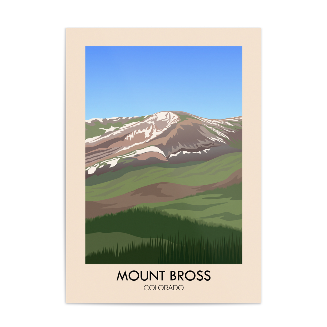Mount Bross Colorado USA Travel Poster