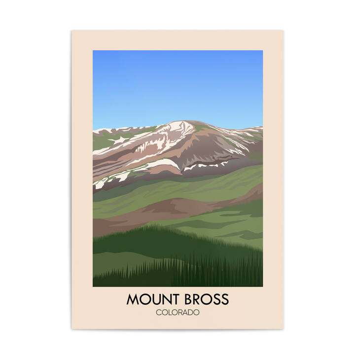 Mount Bross Colorado USA Travel Poster