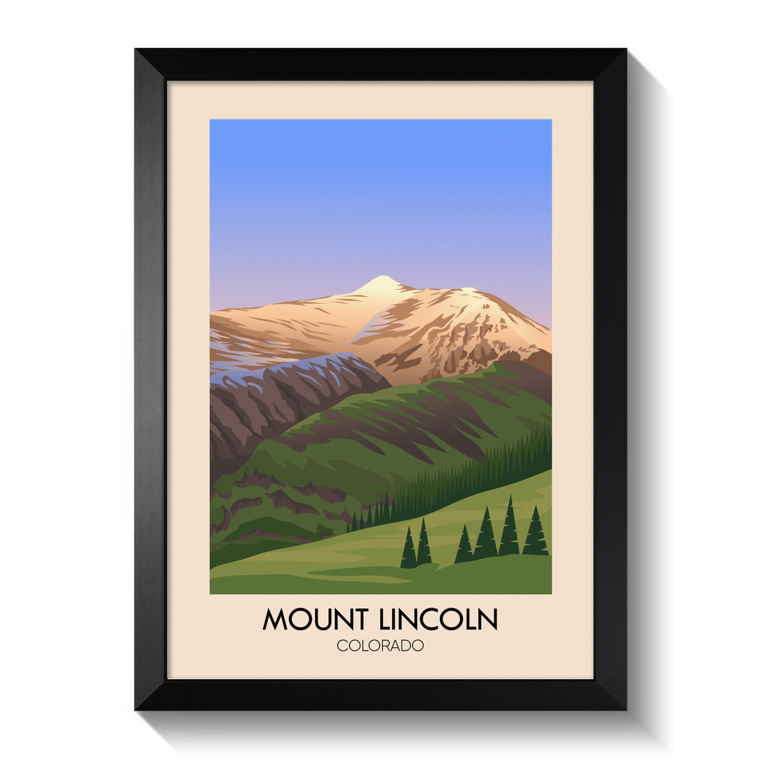 Mount Lincoln Colorado USA Travel Poster