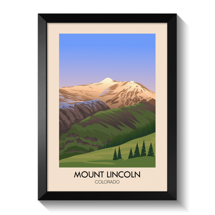 Mount Lincoln Colorado USA Travel Poster