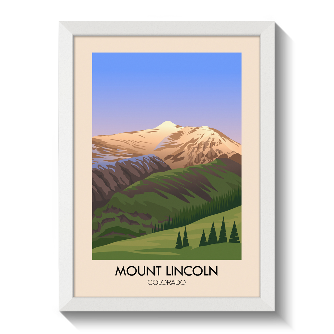 Mount Lincoln Colorado USA Travel Poster