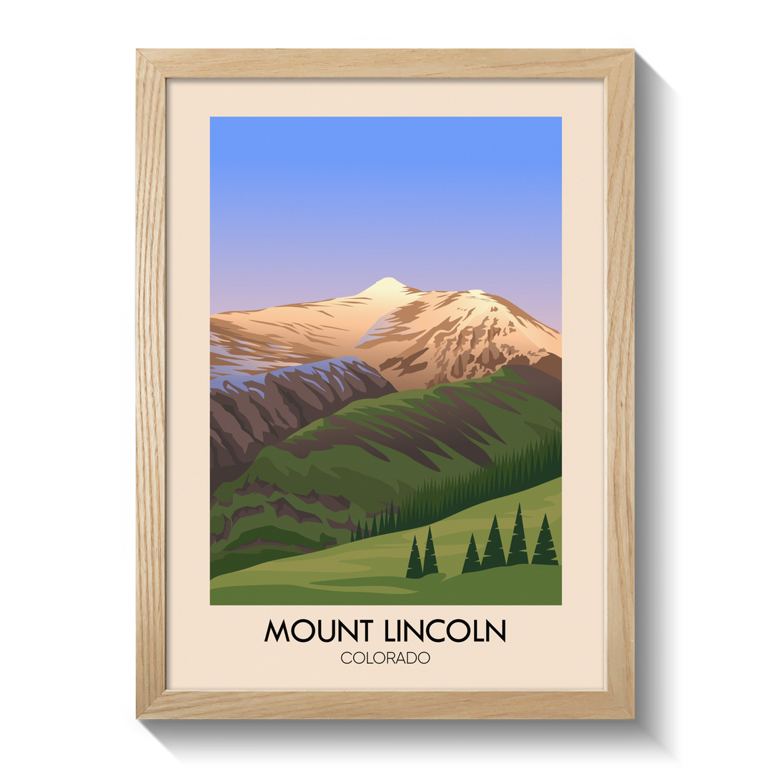 Mount Lincoln Colorado USA Travel Poster
