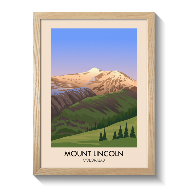 Mount Lincoln Colorado USA Travel Poster
