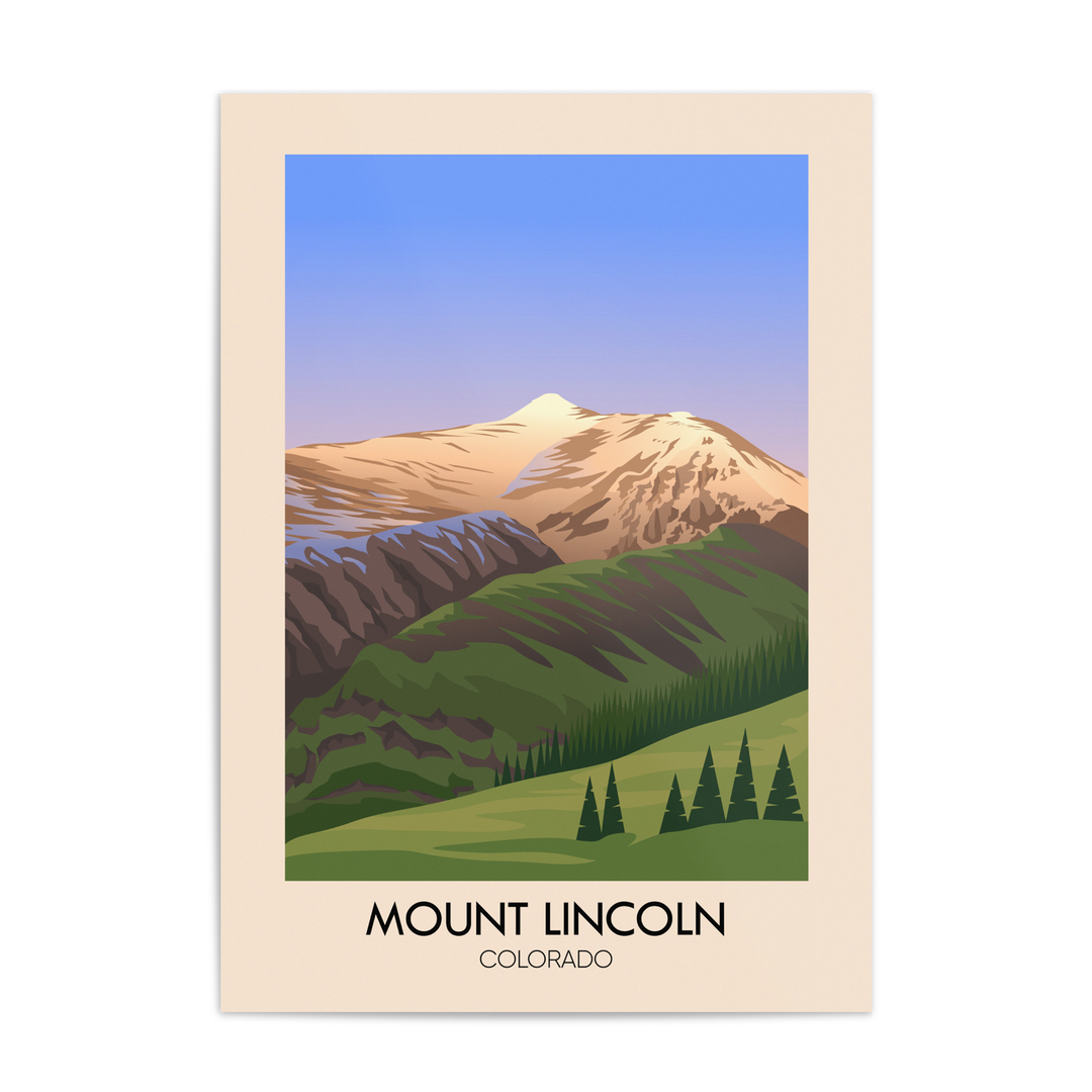 Mount Lincoln Colorado USA Travel Poster