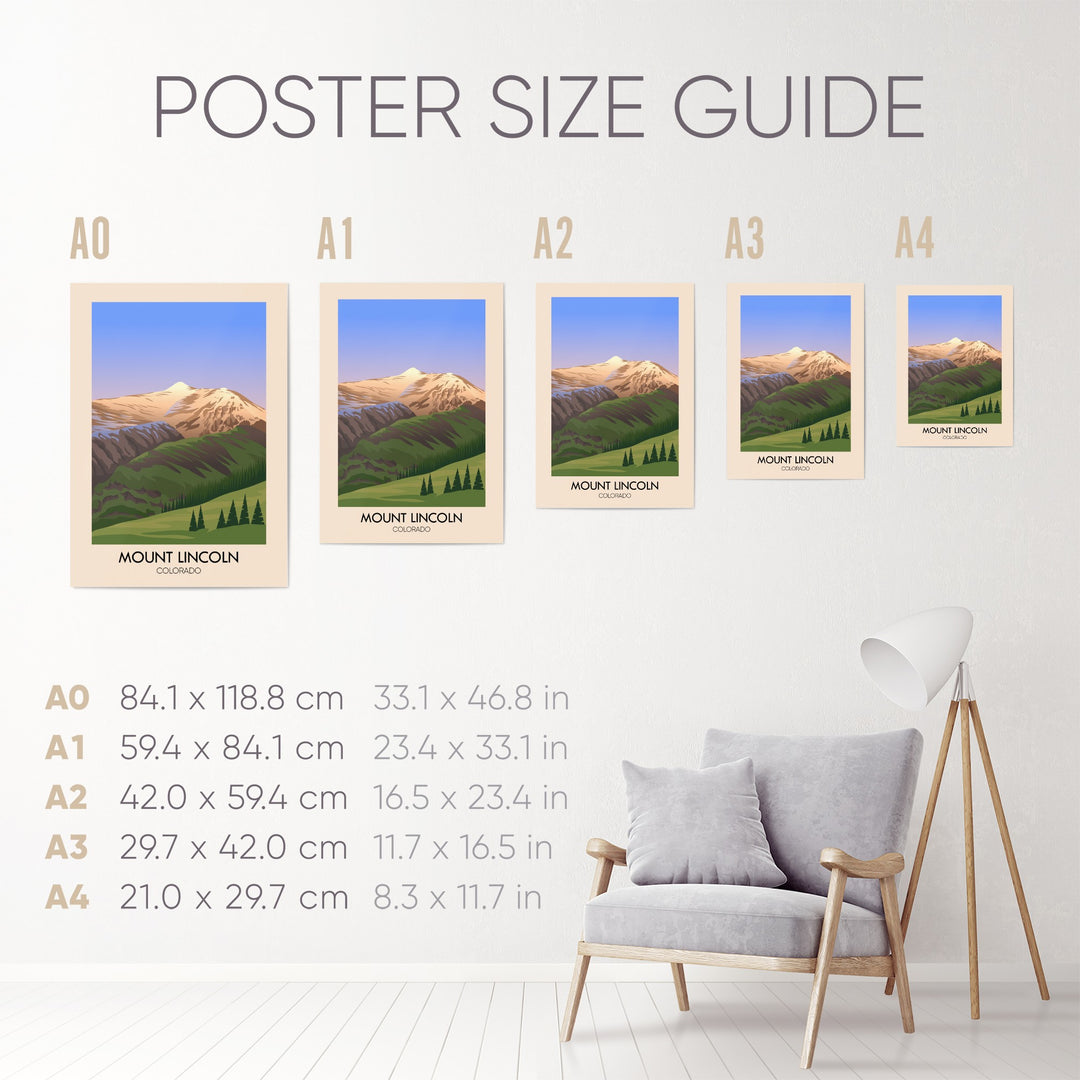 Mount Lincoln Colorado USA Travel Poster