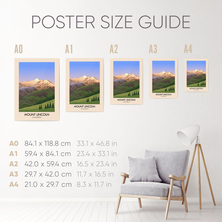 Mount Lincoln Colorado USA Travel Poster