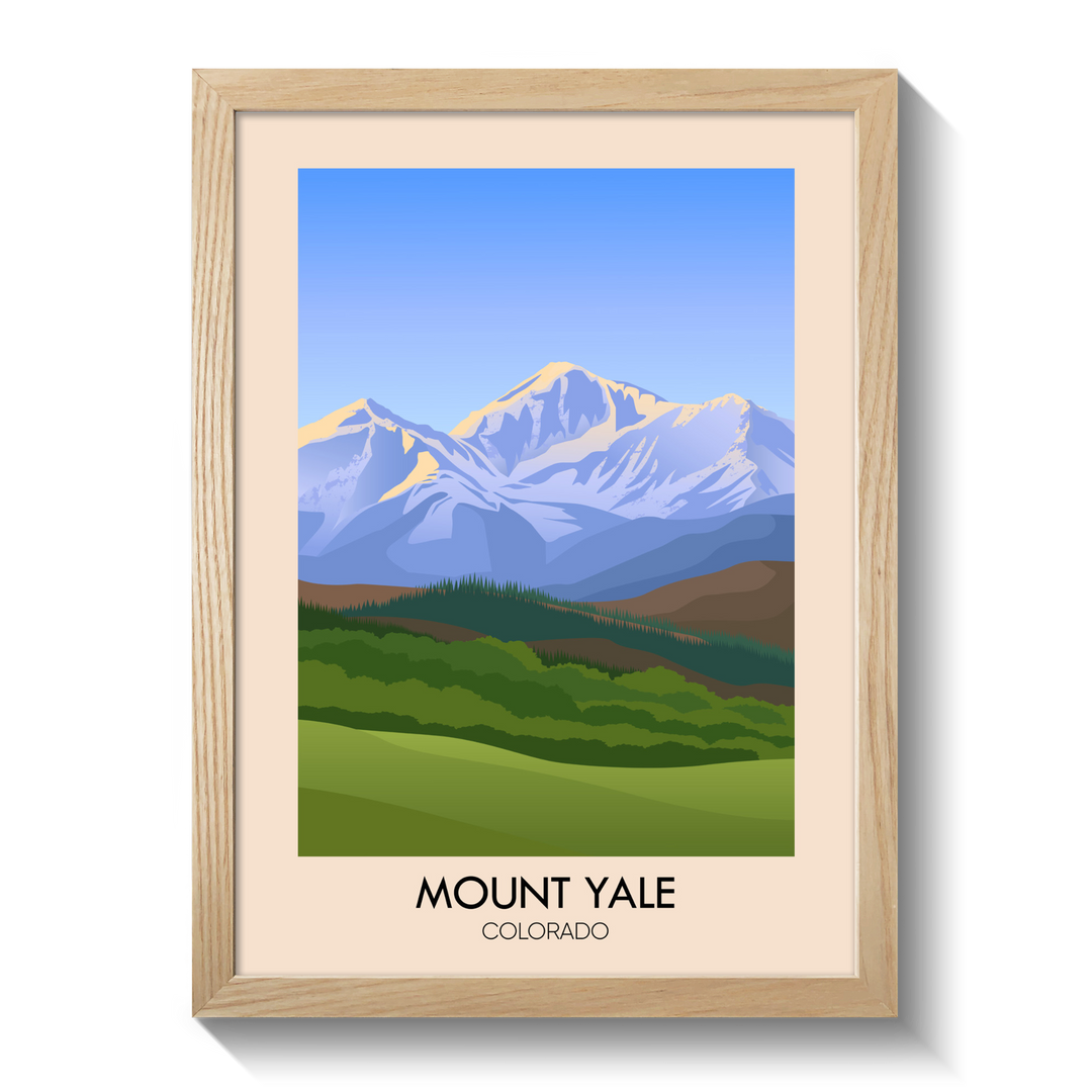 Mount Yale Colorado USA Travel Poster