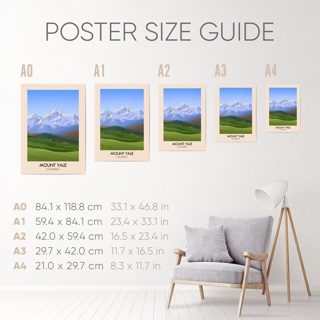 Mount Yale Colorado USA Travel Poster