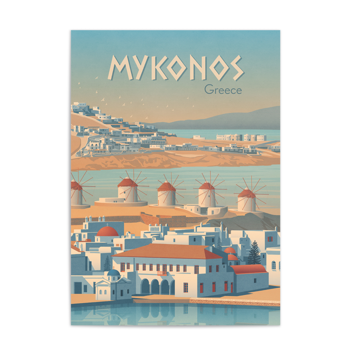 Mykonos Greece Travel Poster