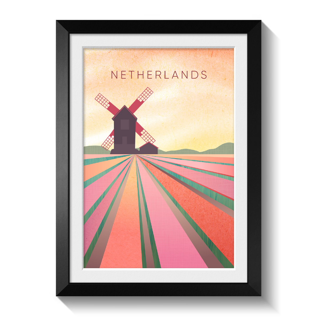 Netherlands Minimal Travel Poster