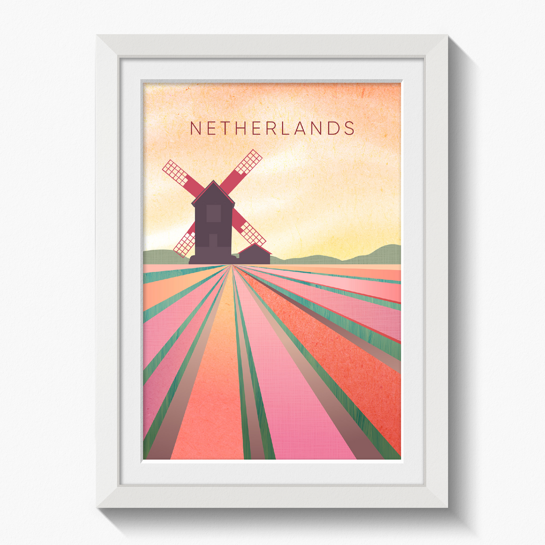 Netherlands Minimal Travel Poster