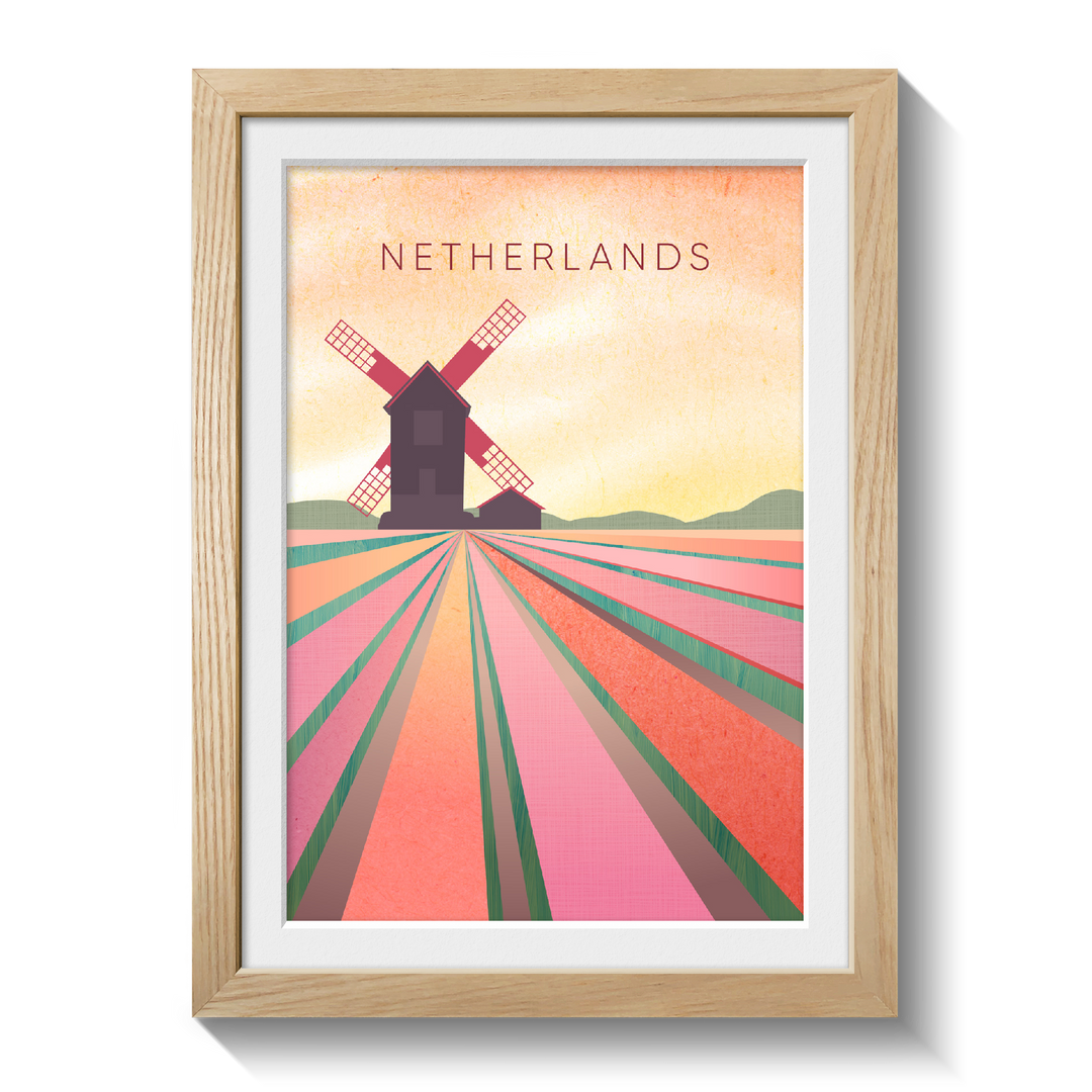 Netherlands Minimal Travel Poster