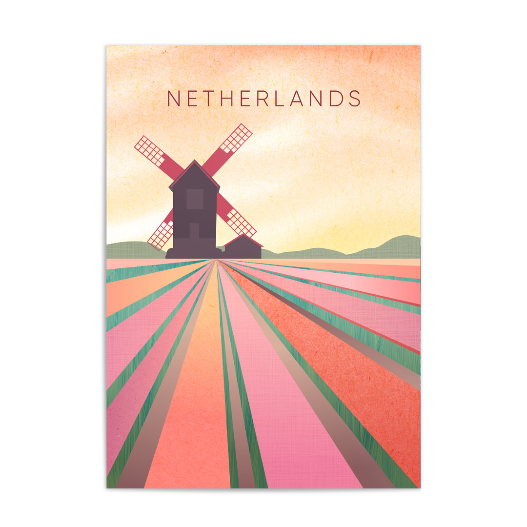 Netherlands Minimal Travel Poster
