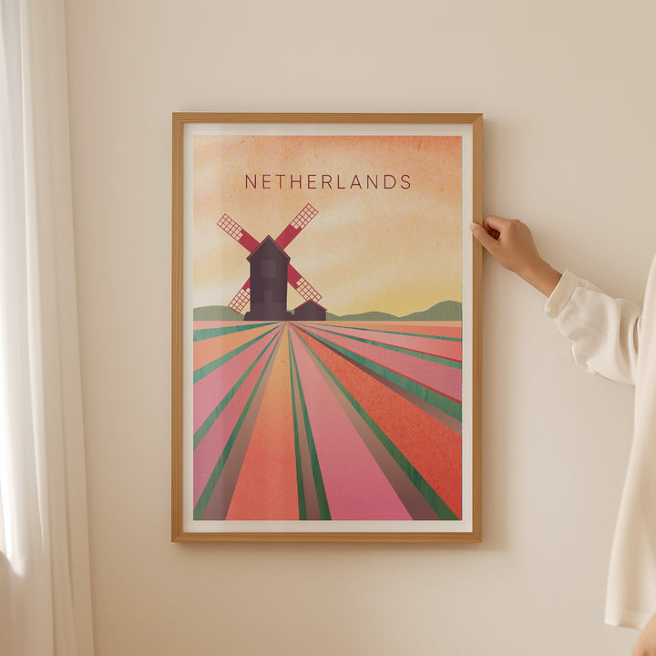 Netherlands Minimal Travel Poster