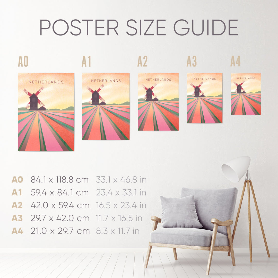 Netherlands Minimal Travel Poster