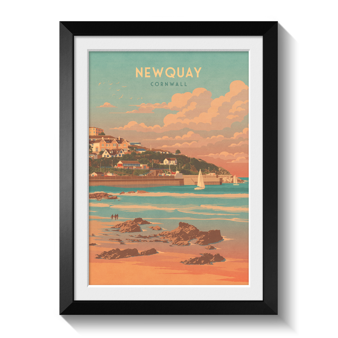 Newquay Cornwall Travel Poster